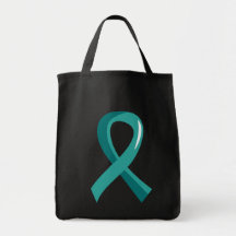 Ovarian Cancer Teal Ribbon 3 Canvas Bag
