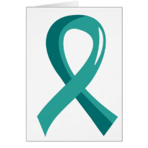 Ovarian Cancer Teal Ribbon 3 Card