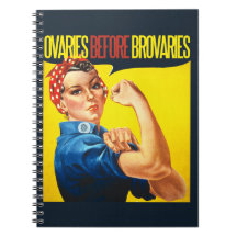 Ovaries before Brovaries Feminist humour Spiral Note Book