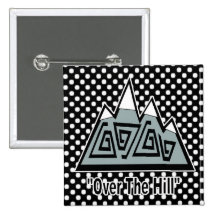 Over The Hill 50th Birthday Button