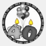 Over the Hill at 40 Birthday Sticker