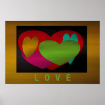 Overlapping Hearts Posters