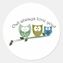 Owl always love you, cute owl design sticker