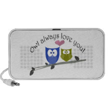 Owl always love you, cute Owls Art Mp3 Speakers