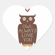 Owl Always Love You Heart Sticker