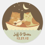 Owl and Pussycat Wedding Seal / Favour Sticker
