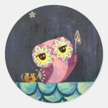 Owl Art - Catch A Falling Star Sticker