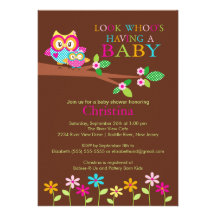 Owl Baby Shower Invitations