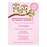 Owl Baby Shower Invitations Girl Mummy Daddy invitations