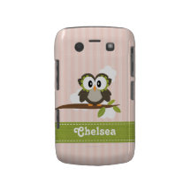Owl BlackBerry Bold Case Mate Cover Pink