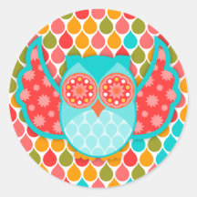 Owl Boheme Blu Stickers