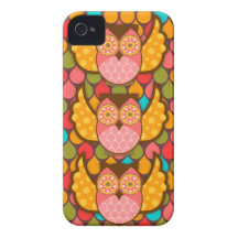 Owl Boheme Three Pink Owls Case-Mate iPhone 4 Case