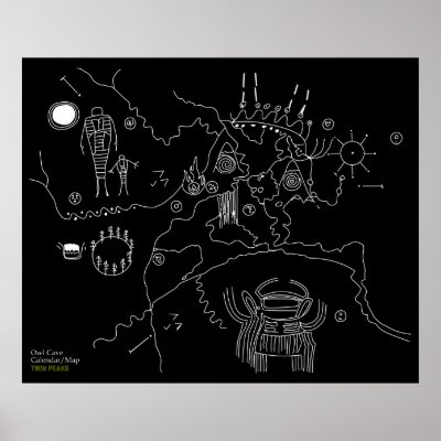Owl Cave Map - Twin Peaks Posters by Ubiko