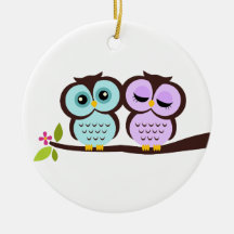 Owl Couple Christmas Tree Ornament