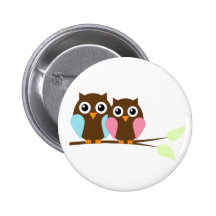 Owl couple on a branch pin