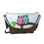 Owl Couple on a Tree Messenger Bag
