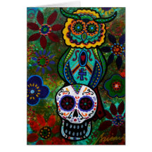 OWL DAY OF THE DEAD CARD