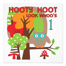 Owl First Birthday T-shirts and Gifts Announcement