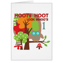 Owl First Birthday T-shirts and Gifts Card
