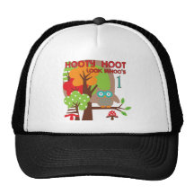 Owl First Birthday T-shirts and Gifts Trucker Hats