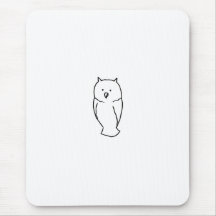 Owl - Fun cute simple totem ink line drawing art Mouse Pad