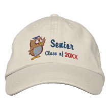 Owl Grad Senior - Customise Embroidered Baseball Caps