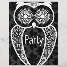 Owl Grunge Pattern Flyer