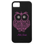 OWL I Phone 5 Case  BLING  BLACK AND PINK iPhone 5 Cover