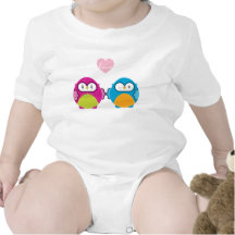 OWL LOVE :: bright girl + boy Baby Bodysuit