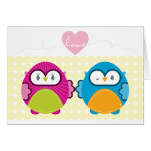 OWL LOVE :: bright girl + boy Card