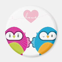 OWL LOVE :: bright girl + boy Magnets