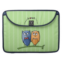 Owl Love green MacBook Pro Sleeve
