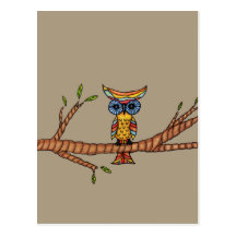 Owl on a Branch Postcard