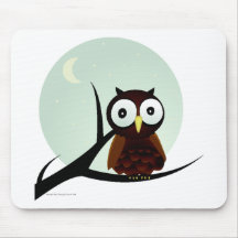 Owl on a Limb Mousepads