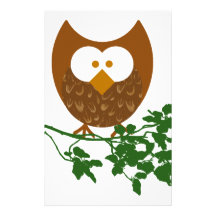 Owl on Branch #1 Personalised Stationery