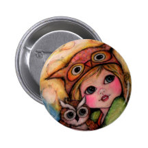 Owl Only Have Eyes For You - Owl Art Buttons