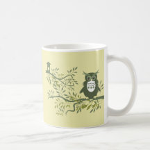 Owl ~ Owl Sitting On Tree Branch Mugs
