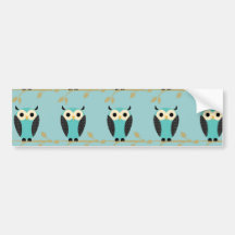 Owl Pattern Bumper Sticker