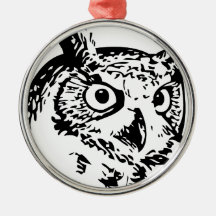 owl portrait ornament