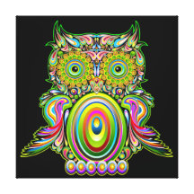 Owl Psychedelic Popart Canvas Canvas Prints
