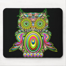 Owl Psychedelic Popart Mousepad