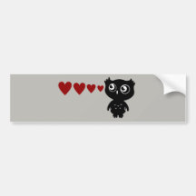 Owl Sees Love II Bumper Stickers