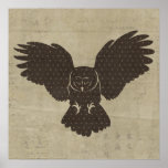 Owl Silhouette Art Poster