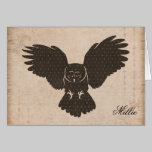 Owl Silhouette Personalised Notecard cards
