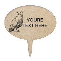 owl stamp cake toppers