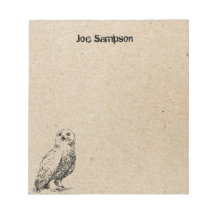owl stamp memo notepad