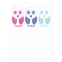 Owl stamp post card