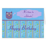 Owl Star Birthday Celebration Greeting Card