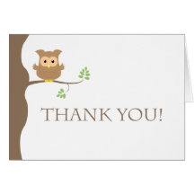 Owl Thank You Greeting Cards