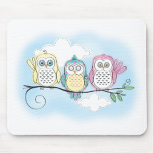 Owl Trio Mouse Mats